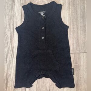 Little Bipsy black ribbed Sleeveless Romper